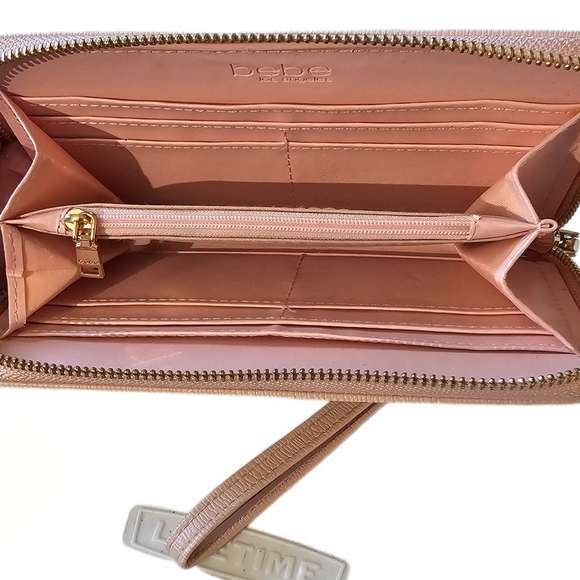 BEBE Gianna Dusty Rose Zip-Around Clutch Wallet - Picture 3 of 16
